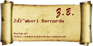 Zámbori Bernarda névjegykártya